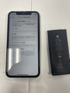 iPhoneXRバッテリー交換後